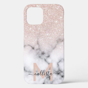 Funkelnd Rose Gold Glitzer Marble Ombre Case-Mate iPhone Hülle