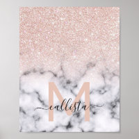 Funkelnd Rose Gold Glitzer Marble Ombre
