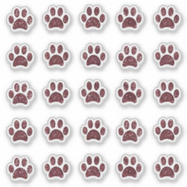 Funkelnd Rose Gold Glitzer Paw Prints Sticker Set