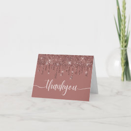 Funkelnd Rose Gold Glitzer Vielen Dank Karte