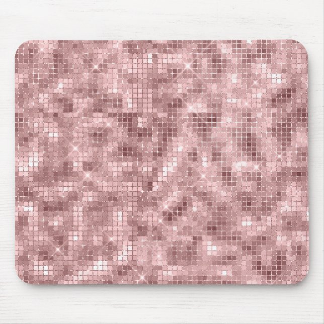Funkelnd Rose Gold Pink Luxus Girl Mousepad (Vorne)