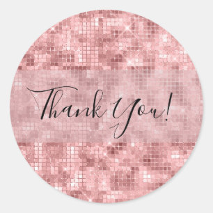 Funkelnd Rose Gold Pink Luxus Sparkle Girl Party Runder Aufkleber