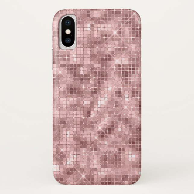 Funkelnd Rose Gold Pink Luxus Sparkor Case-Mate iPhone Hülle (Rückseite)