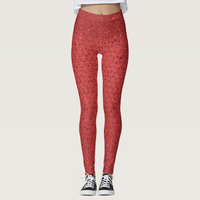 Funkelnd rote Leggings (Vorderseite)