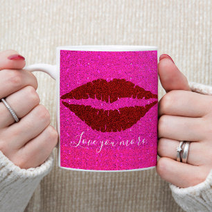 Funkelnd Rote Lippen Rosa Glitzer Liebe Weitere Sk Kaffeetasse