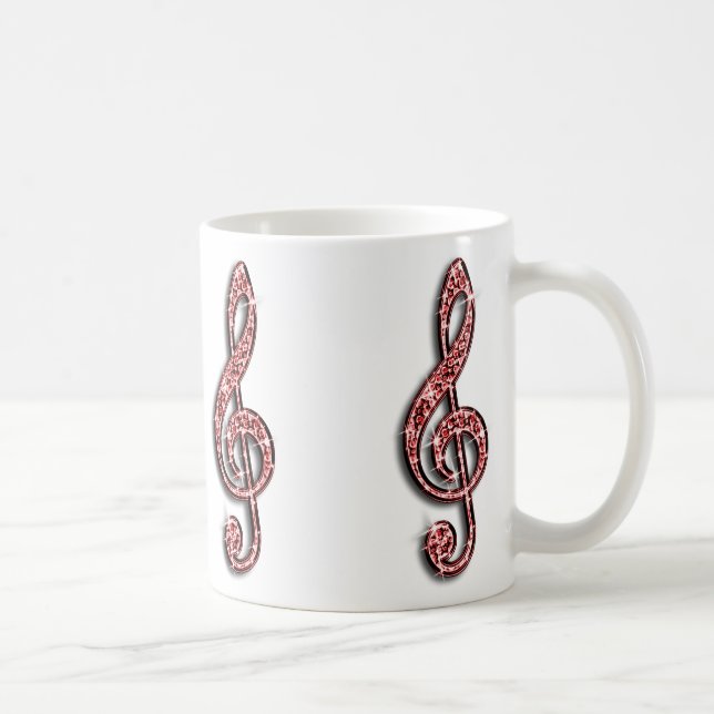 Funkelnd Rote Musiknote Tasse (Rechts)