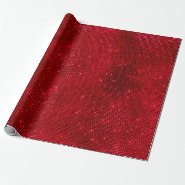 Funkelnd Roter Foil Geschenkpapier (Ungerollt)