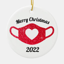 Funkelnd Roter Glitzer Herzmaske 2020