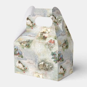 Funkelnd Rustikale Weihnachtsszenen Collage Geschenkschachtel