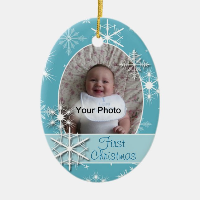 Funkelnd Schneeflocken Foto Weihnachtsschmuck (Vorne)