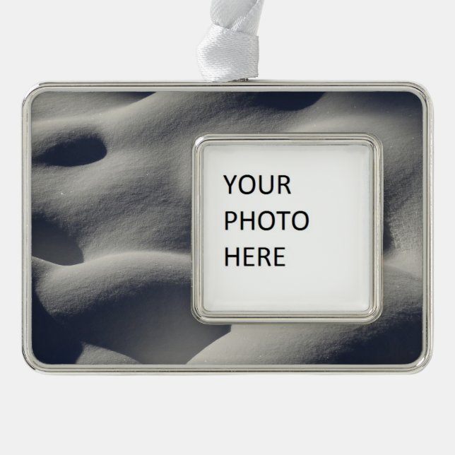 Funkelnd Schneemönge Abstrakte Natur Rahmen-Ornament Silber (Vorderseite)