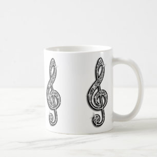 Funkelnd schwarze Musiknote Tasse