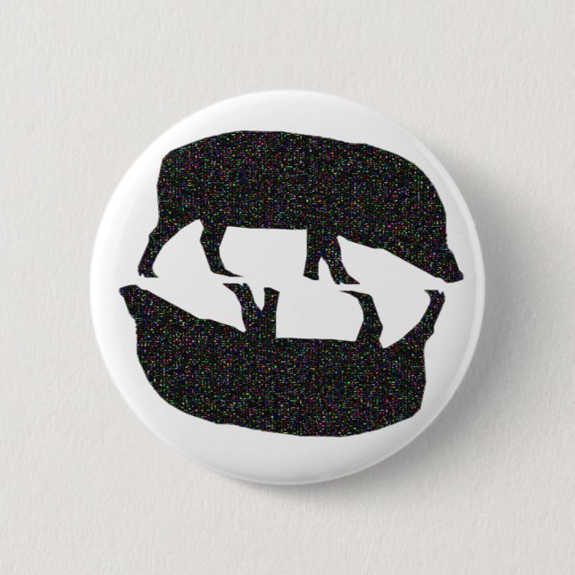 Funkelnd Schweine-Taste Button (Vorderseite)
