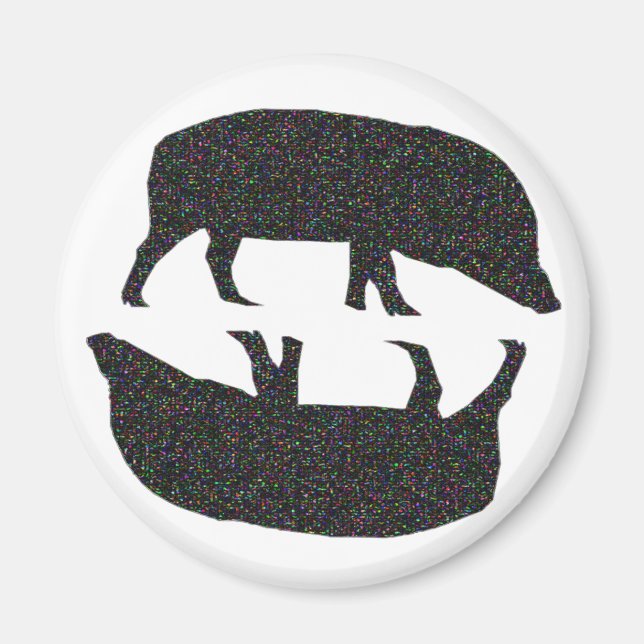 Funkelnd Schweinefleisch Magnet (Vorne)