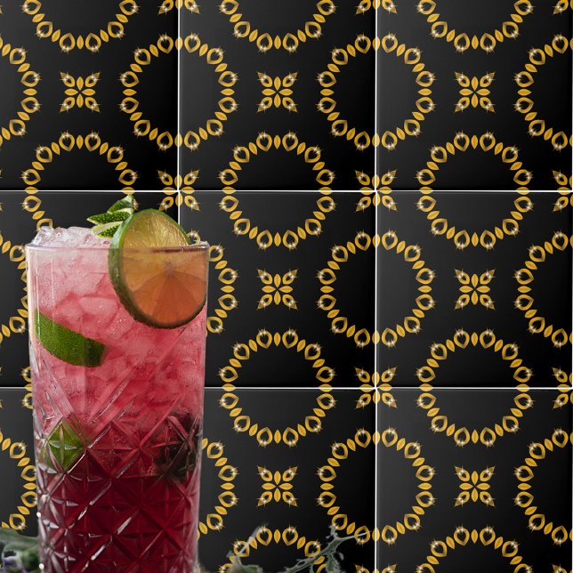 Funkelnd Shiny Luxus Elegantes Gold & Schwarz Must Fliese (Von Creator hochgeladen)