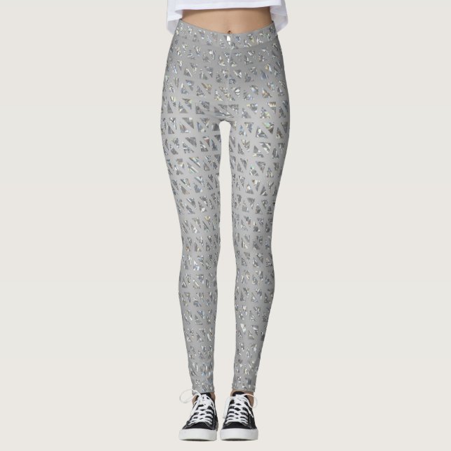 Funkelnd Silber-Leggings Leggings (Vorderseite)