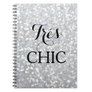 Funkelnd Silver SEHR CHIC Notebook Notizblock