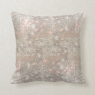 Funkelnd Silver Sequins Throw Kissen