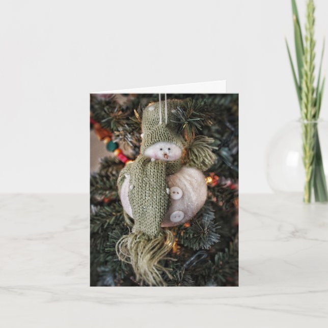 Funkelnd Snowman-Urlaubskarte Feiertagskarte (Vorderseite)