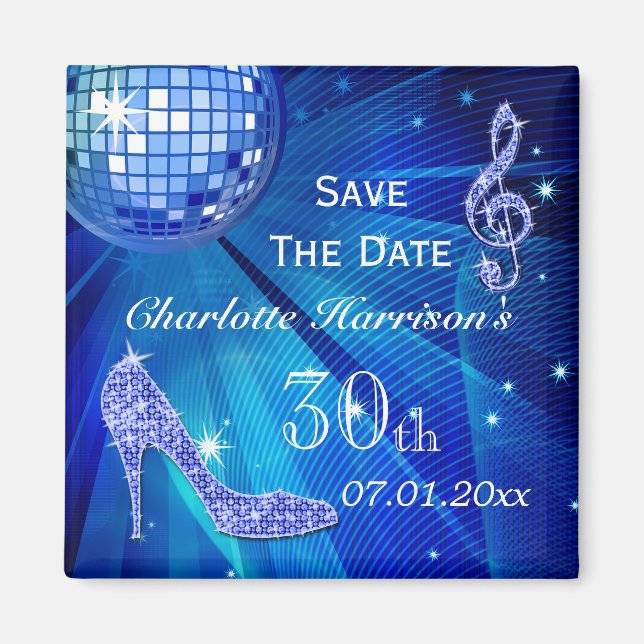 Funkelnd Stilett-Fersen-30. Geburtstag Save the Magnet (Vorne)