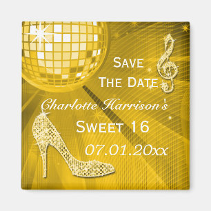 Funkelnd Stilett-Fersen-Bonbon 16 Save the Date Magnet