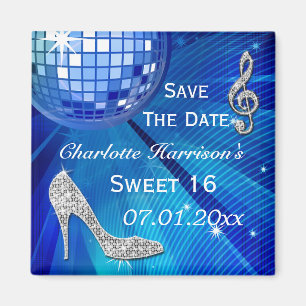 Funkelnd Stilett-Fersen-Bonbon 16 Save the Date Magnet