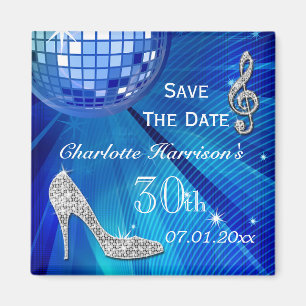 Funkelnd Stiletto Heel 30. Geburtstag Save the Dat Magnet