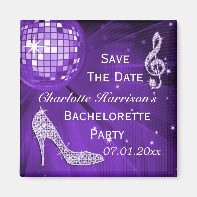 Funkelnd Stiletto Heel Bachelorette Magnet (Vorne)