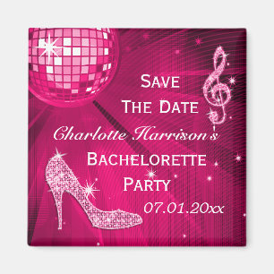 Funkelnd Stiletto Heel Bachelorette Save the Date Magnet