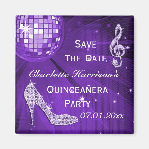 Funkelnd Stiletto Heel Quinceañera Save the Date Magnet