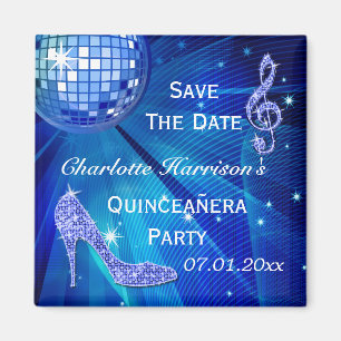 Funkelnd Stiletto Heel Quinceañera Save the Date Magnet