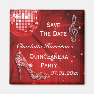 Funkelnd Stiletto Heel Quinceañera Save the Date Magnet