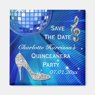 Funkelnd Stiletto Heel Quinceañera Save the Date Magnet