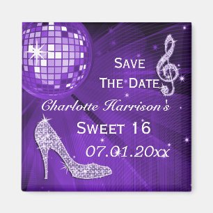 Funkelnd Stiletto Heel Sweet 16 Save the Date Magnet