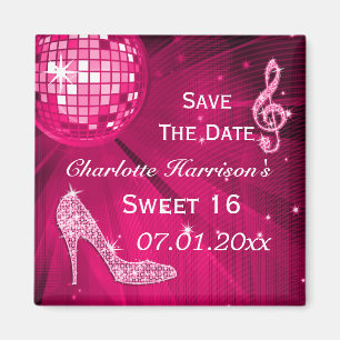 Funkelnd Stiletto Heel Sweet 16 Save the Date Magnet