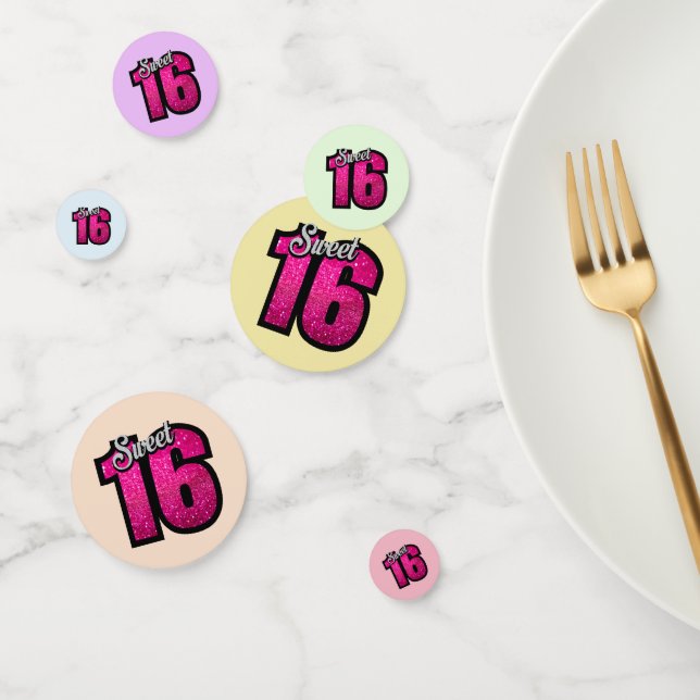 Funkelnd Sweet Sixzehnte Geburtstag Konfetti (Gruppe)