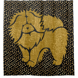 FUNKELND THANG Chow Imitate Metallduschvorhang Duschvorhang