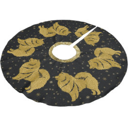 FUNKELND THANG Finnischer Lapphund Xmas Baumrock Polyester Weihnachtsbaumdecke