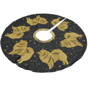 FUNKELND THANG Finnischer Lapphund Xmas Baumrock Polyester Weihnachtsbaumdecke