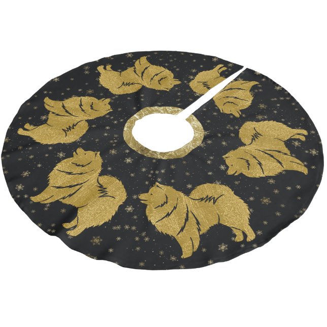 FUNKELND THANG Finnischer Lapphund Xmas Baumrock Polyester Weihnachtsbaumdecke (Schrägansicht)