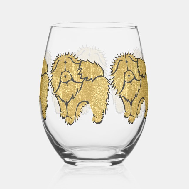 Funkelnd Thang Rough Chow Stemless Weinglas Ohne Stiel (Rückseite)