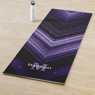 Funkelnd ultraviolette Galaxie Zickzack Monogramm Yogamatte