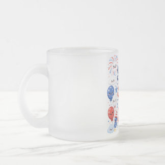 Funkelnd und lächelnd zum 4. Juli Cute Kawaii Mattglastasse
