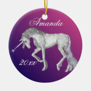 Funkelnd Unicorn-Fantasie Keramik Ornament
