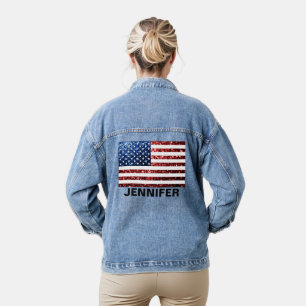 Funkelnd USA Flaggen Imitate funkeln Ihren Namen Jeansjacke