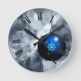 Funkelnd Weihnachten Runde Wanduhr