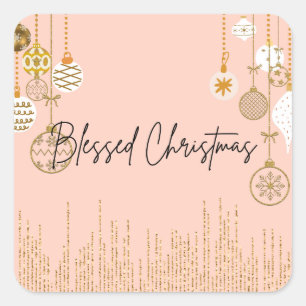 Funkelnd Weihnachtsaufkleber Quadratischer Aufkleber