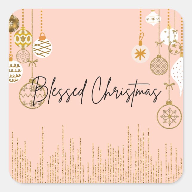 Funkelnd Weihnachtsaufkleber Quadratischer Aufkleber (Vorderseite)