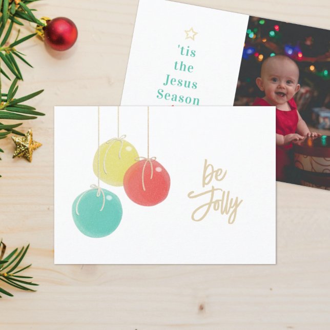 Funkelnd Weihnachtsbälle Foto Weihnachtskarte Einladung (Von Creator hochgeladen)