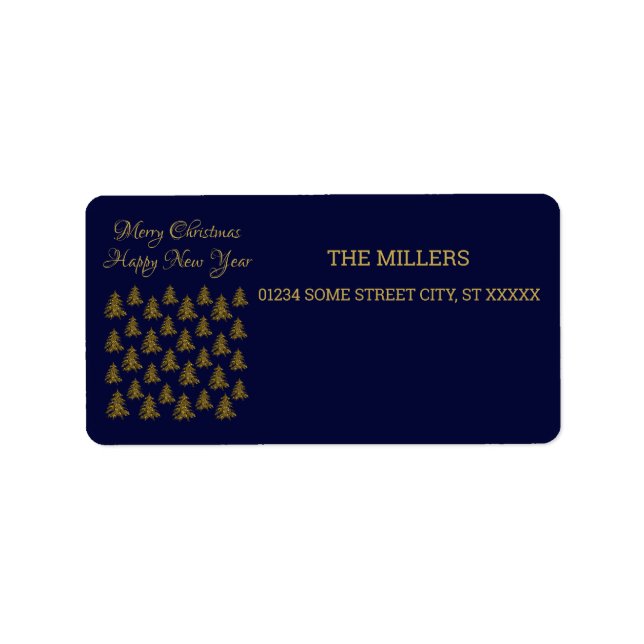 Funkelnd Weihnachtsbaum Adressaufkleber (Vorne)